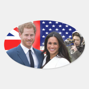 Sticker Ovale Mariage royal Harry et Meghan Admirer secret
