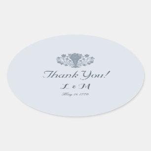 Sticker Ovale Marie Antoinette Rococo Dusty Merci bleu