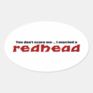 Sticker Ovale Marié une rousse