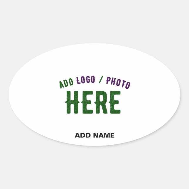 STICKER OVALE MARQUE BLANCHE MODERNE ET PERSONNALISABLE VÉRIFIÉE (Devant)