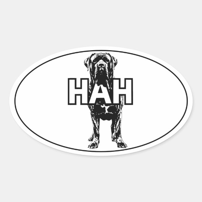 Sticker Ovale Mastiff (Devant)