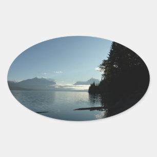 Sticker Ovale Matin au lac McDonald dans le parc national de Gla