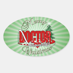 Sticker Ovale MÉDECIN EN Gastro-entérologie NOËL