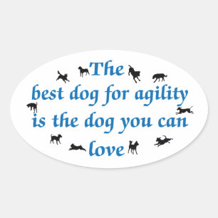 Sticker Ovale Meilleur Chien Pour L'Agilité