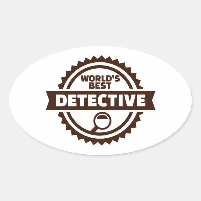 Sticker Ovale Meilleur détective au monde (Devant)