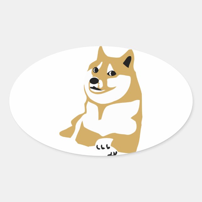 Sticker Ovale Mème de Doge (Devant)