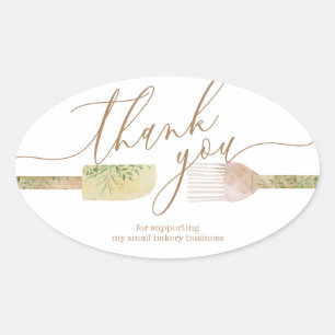Sticker Ovale Merci boulangerie Petite entreprise pâtisserie