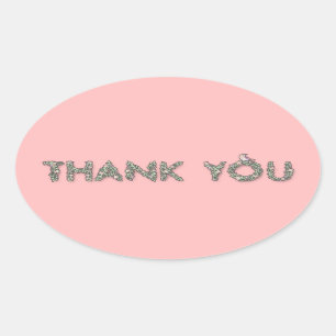 Sticker Ovale Merci Floral