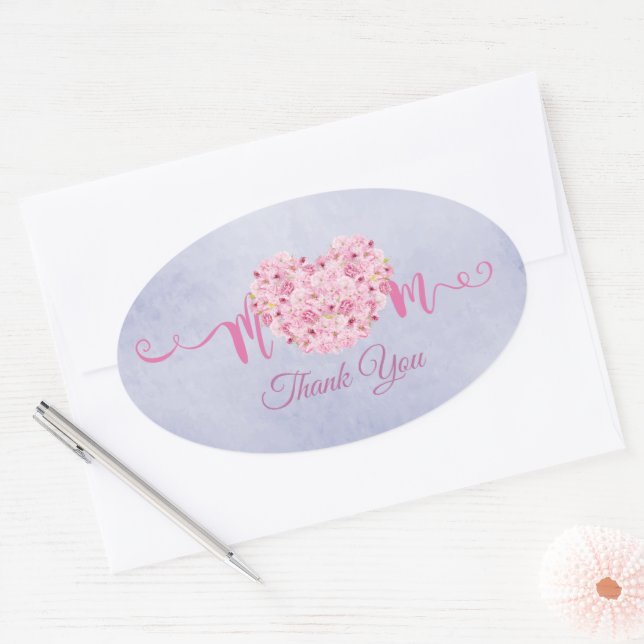 Sticker Ovale Merci Maman (Enveloppe)
