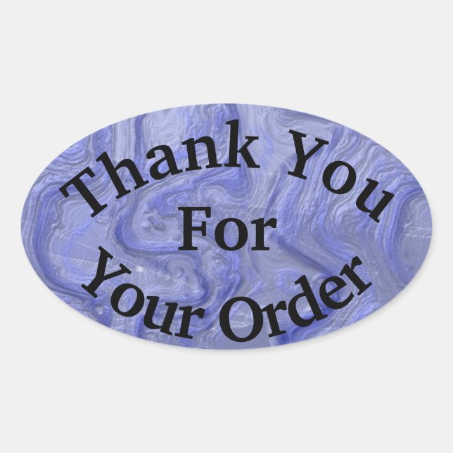 Sticker Ovale Merci pour votre commande Blue Wave Professional (Devant)
