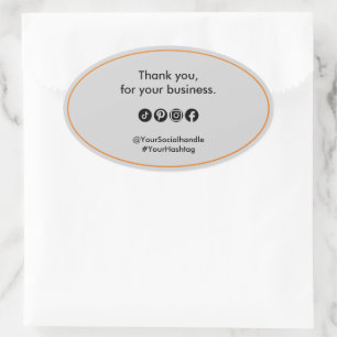 Sticker Ovale Merci Pour Votre Entreprise Connectez-Vous Et Suiv