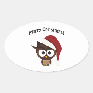 Sticker Ovale Merry Christmas