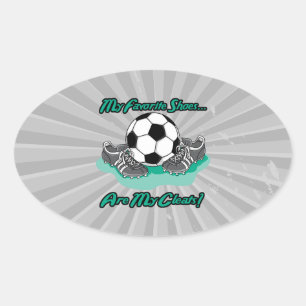 Sticker Ovale mes chaussures préférées sont mes crampons design 