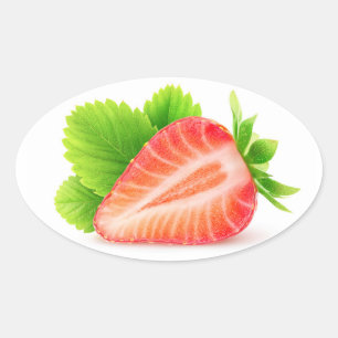 Sticker Ovale Mi-fraise