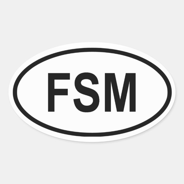 Sticker Ovale Micronésie "FSM" (Devant)