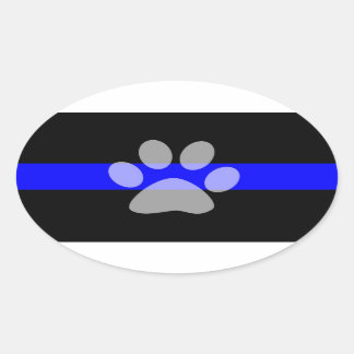 Sticker ovale mince en ligne bleue (série de 4) -