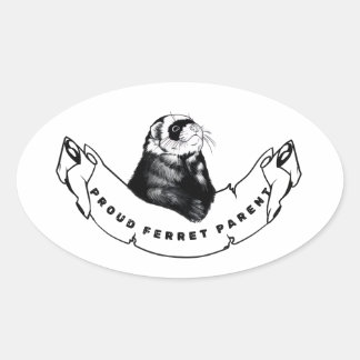 Sticker Ovale Minimalist for ferret enthusiasts.