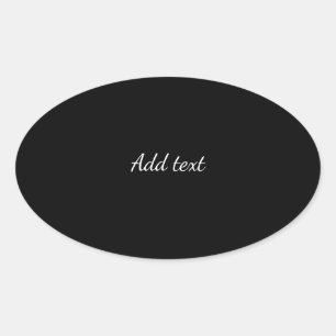 Sticker Ovale Minuit noir, texte blanc, modèle