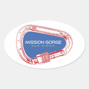 Sticker Ovale Mission Gorge San Diego Escalade Mousqueton