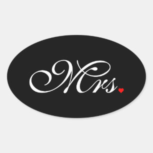 Sticker Ovale Mme Femme Marié Ses Hers Nouvelles Maisons