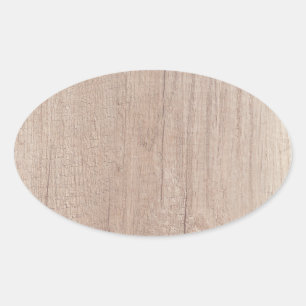 Sticker Ovale Modèle à l'élégance branchée en bois Look Blank