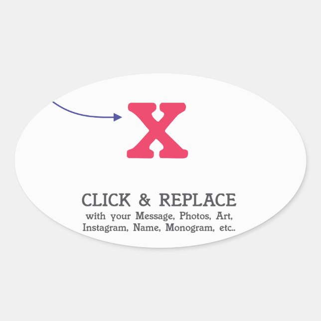 Sticker Ovale Modèle cadeau personnalisable (Devant)