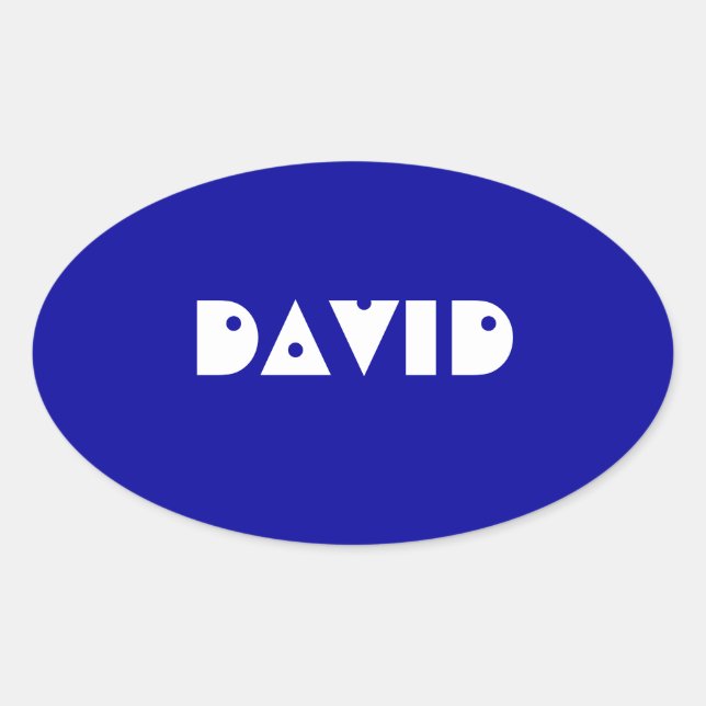 Sticker Ovale Modèle de balise de nom d'identification (Devant)