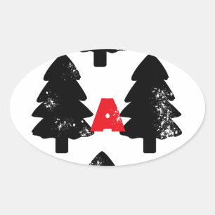 Sticker Ovale Modèle de plantation d'un arbre