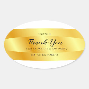 Sticker Ovale Modèle d'écriture manuscrite Merci