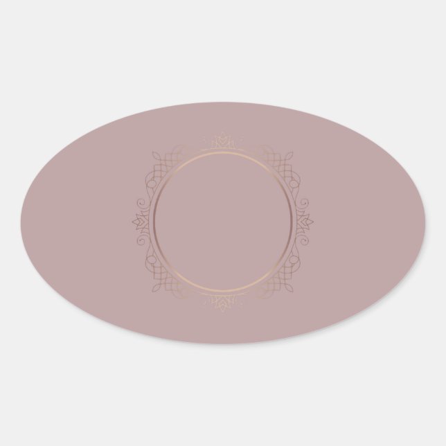 Sticker Ovale Modèle vierge avec texte personnalisable en rose g (Devant)
