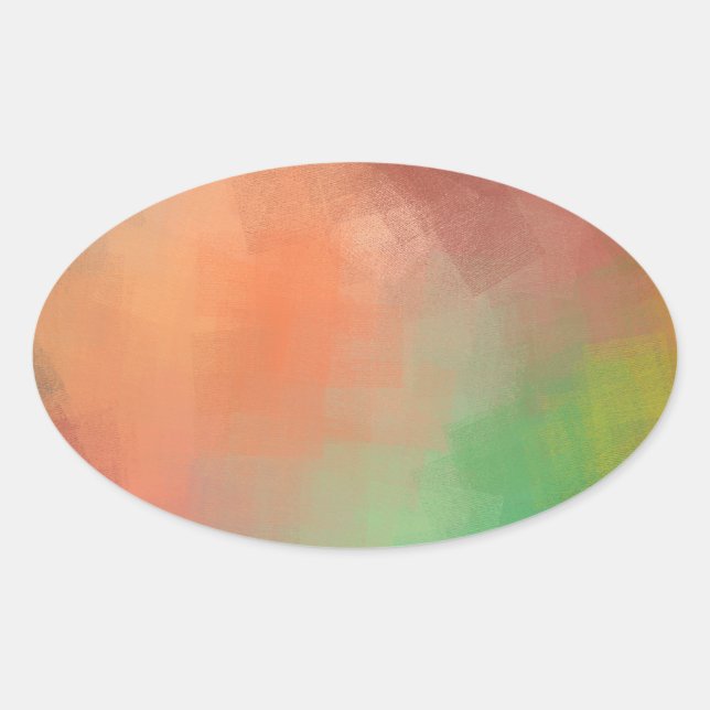 Sticker Ovale Modèle vierge d'art abstrait élégant moderne perso (Devant)