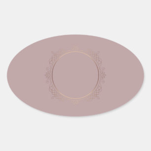 Sticker Ovale Modèle vierge élégant rose gold à personnaliser