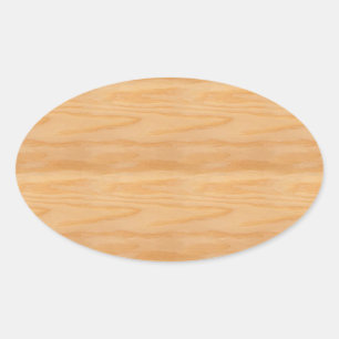Sticker Ovale Moderne Blanc Bois Élégant Design Modèle élégant