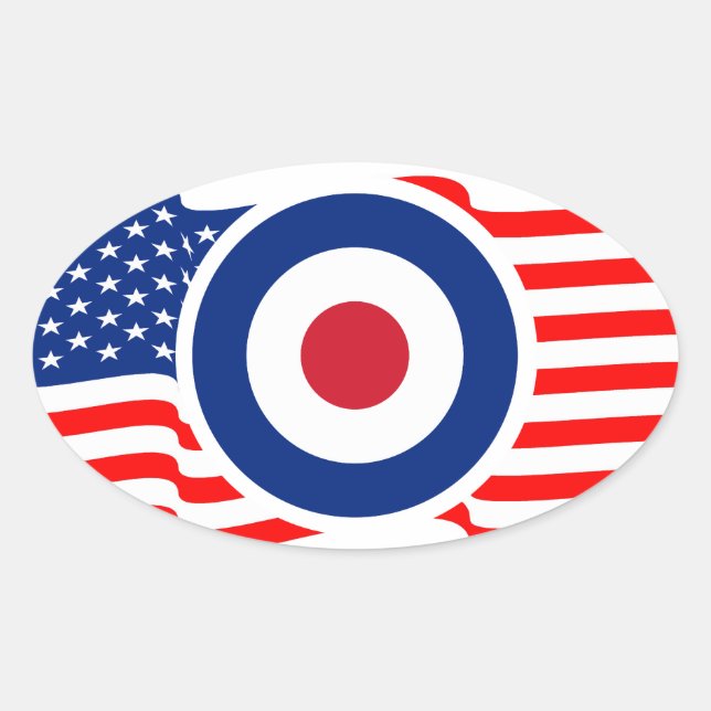Sticker Ovale Modes modernes Roundel Cible Modes USA Cible Scoot (Devant)