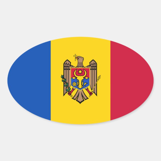 Sticker Ovale Moldavie (Devant)