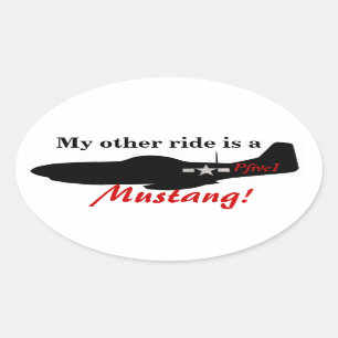 Sticker Ovale Mon autre tour est un mustang !
