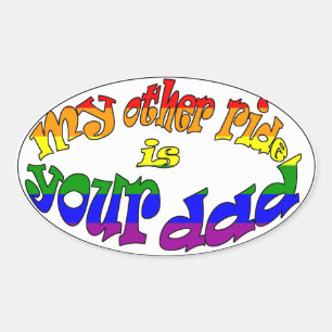 Sticker Ovale mon autre voyage, c'est ton père