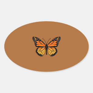 Sticker Ovale Monarch Butterfly Joy