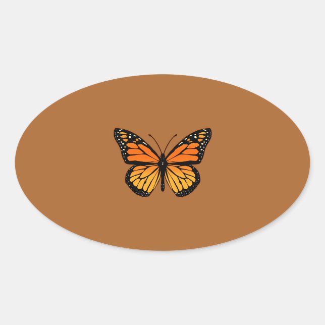 Sticker Ovale Monarch Butterfly Joy (Devant)