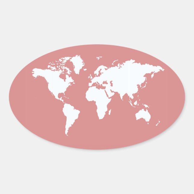 Sticker Ovale Monde élégant rose (Devant)
