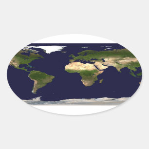 Sticker Ovale Monde entier - Planète Terre