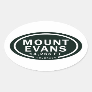Sticker Ovale Mont Evans 24 000 M Colorado Rocky Mountain