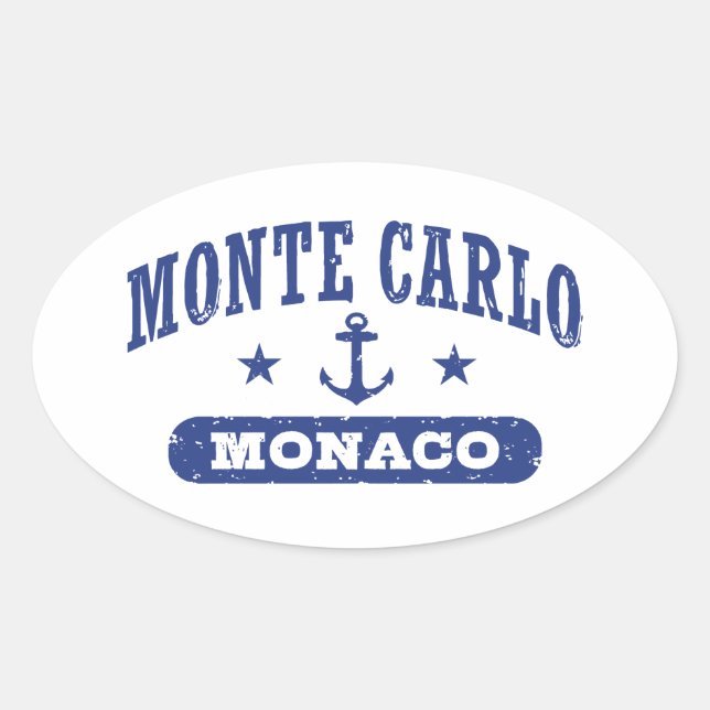 Sticker Ovale Monte Carlo Monaco (Devant)