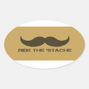Sticker Ovale Montez le 'Stache