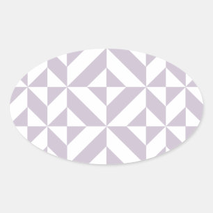 Sticker Ovale Motif de cube de pale Cool géométrique