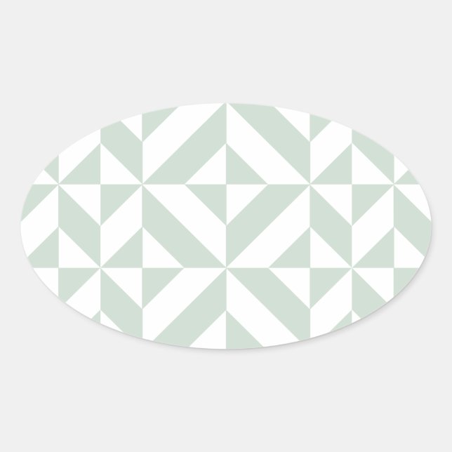 Sticker Ovale Motif de cube géométrique cool Mint (Devant)