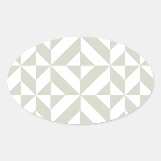 Sticker Ovale Motif de cube géométrique gris moyen (Devant)