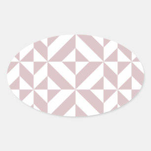 Sticker Ovale Motif de cube géométrique Mauve