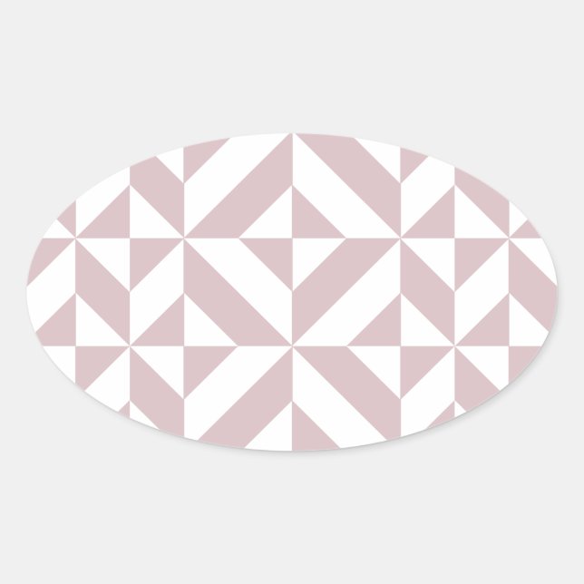 Sticker Ovale Motif de cube géométrique Mauve (Devant)