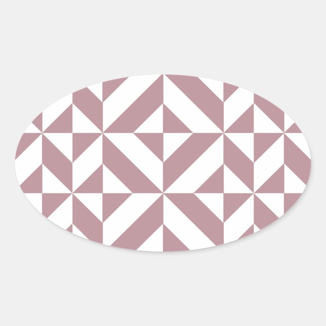 Sticker Ovale Motif de cube géométrique Mauve foncé (Devant)